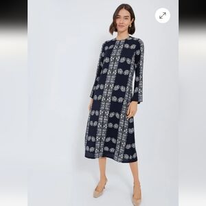 Hyacinth House Harrington Navy Floral Midi Dress